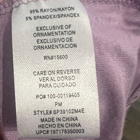 Democracy Lavender Top Lavender Purple Spots Puff short sleeve size Medium - Picture 8 of 11